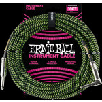 ERNIE BALL Instrumentenkabel  EB6077 schwarz/grün 3m